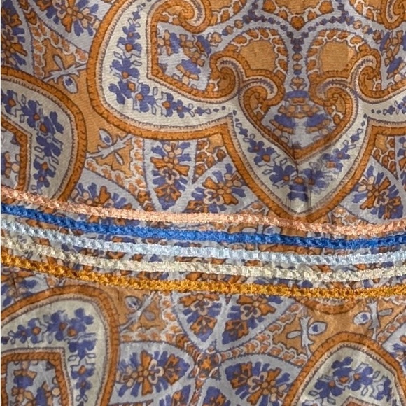 Sigrid Olsen 18W 100% silk skirt, spring colors, fully lined, side zip/button - Picture 2 of 11